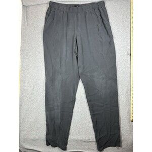 Eileen Fisher‎ Large Silk Pants Georgette Crepe Pull On Gray Tapered